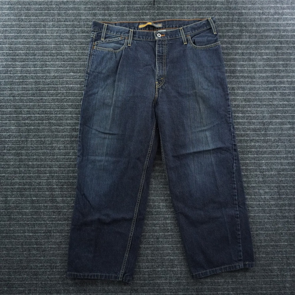 SilverTab Low + Loose Baggy Jeans Mens 38x32 Dark Wash Blue Y2K Vintage